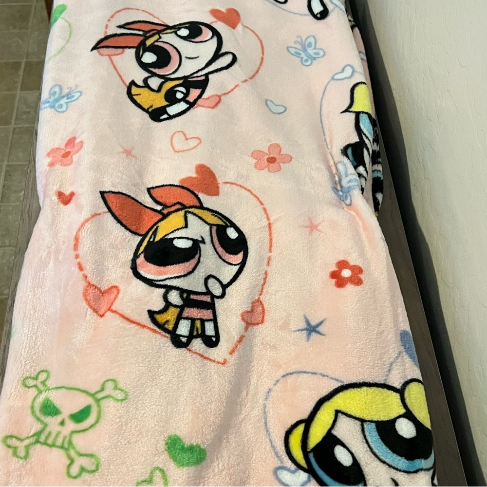 Powerpuff Girls Valentine’s Day Pink Plush Throw Blanket 50x70